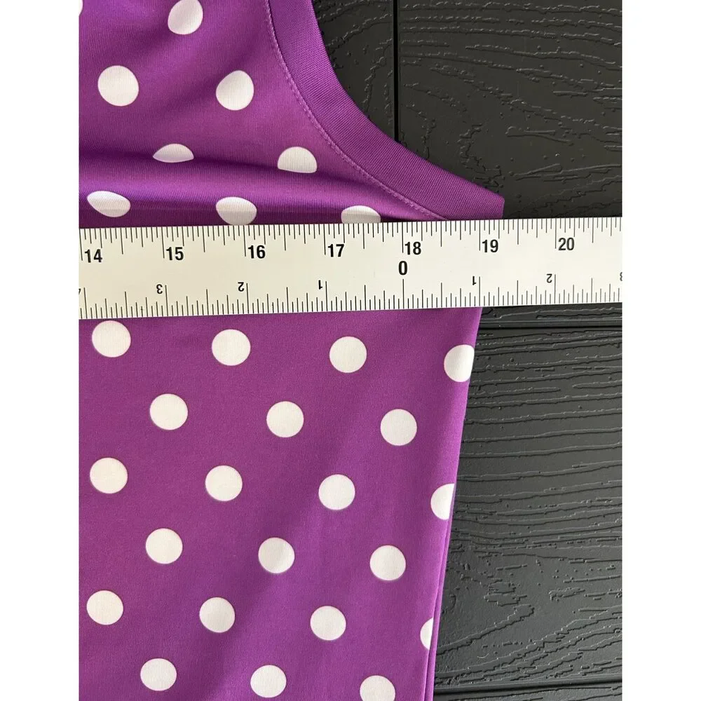 Nike Golf Women's Dri-FIT Purple Polka Dot Sleeveless Polo Shirt – Size Large